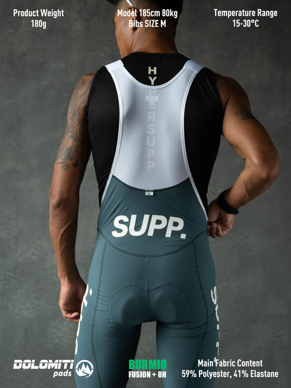 Men's Performance 1.1 SUPP. Bib Shorts - Dark Green (Smooth Version)
