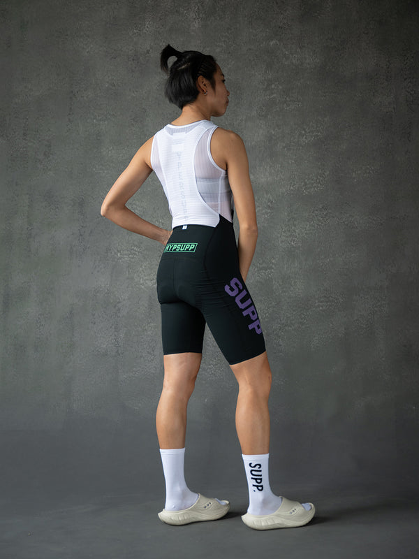 Women's Performance Team Long Sleeves Jersey (White) + Performance Team Bibs (Black) +Socks