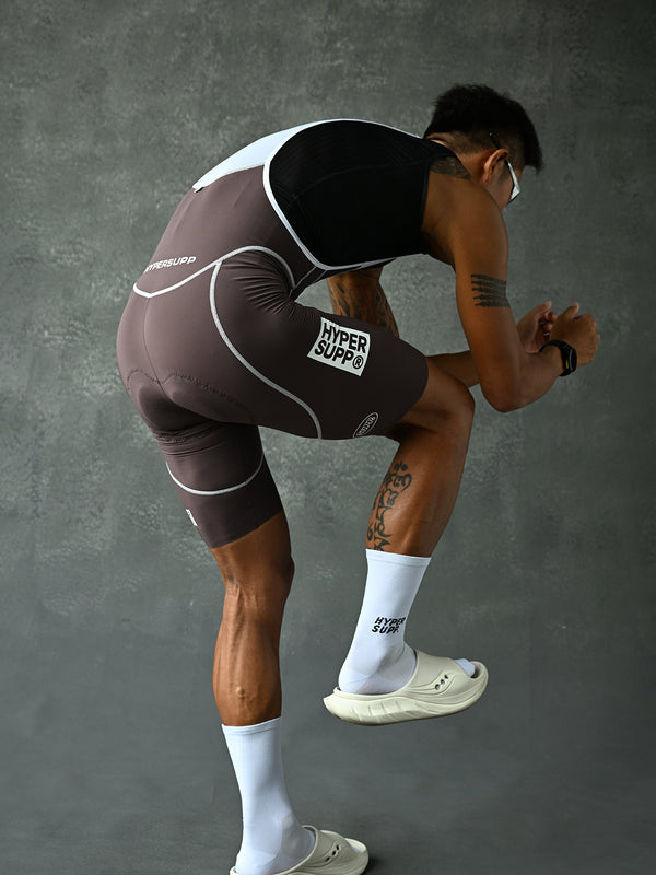 Men's Performance 1.1 Line Bib Shorts - Brown