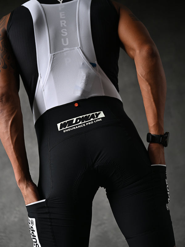 Men's Wildway Cargo Bib Shorts - Black