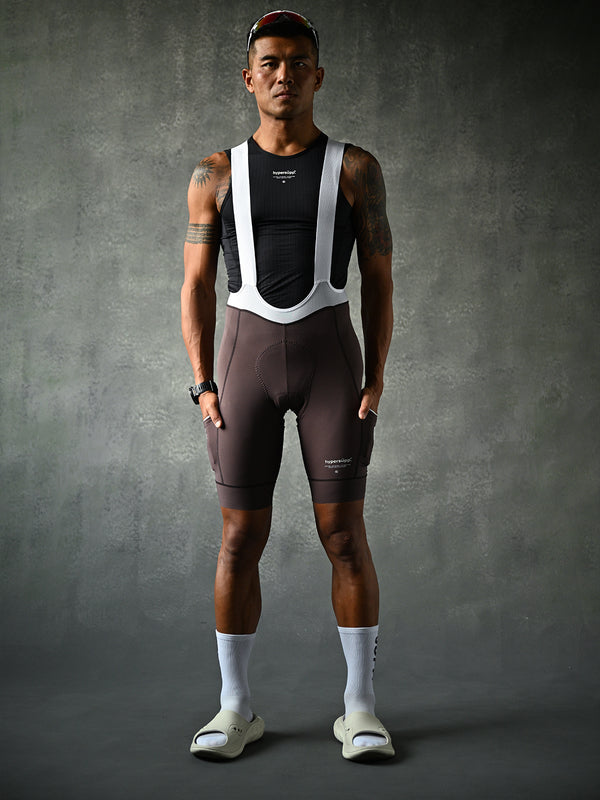 Men's  Wildway Cargo Bib Shorts - Brown