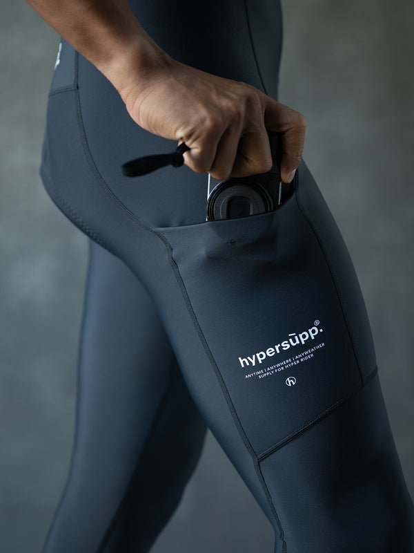 Men's Performance Thermal Long Bibs with Side pockets 8-16°C - Cool Gray