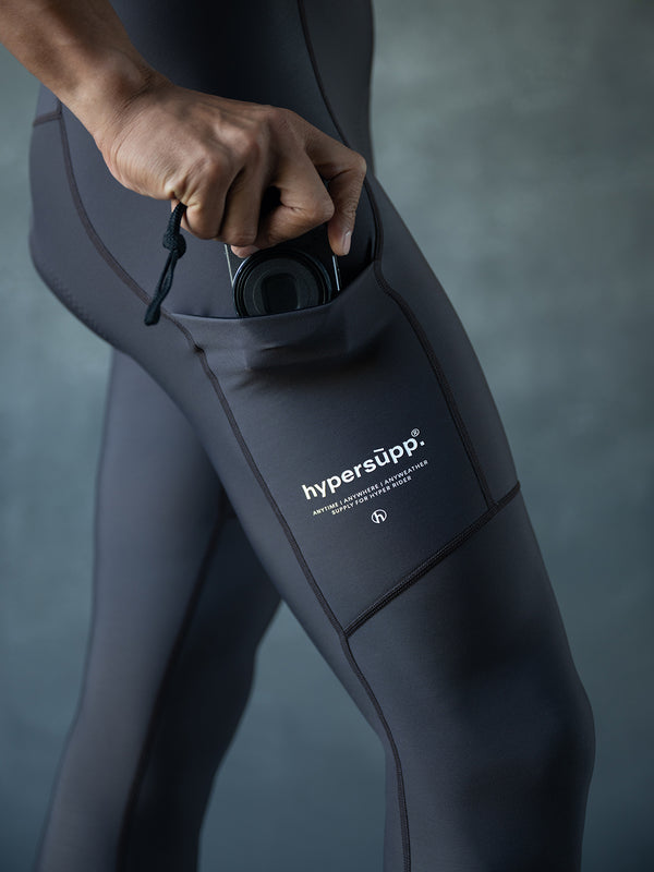 Men‘s Performance Thermal Long Bibs with side Pockets 8-16°C- Taupe