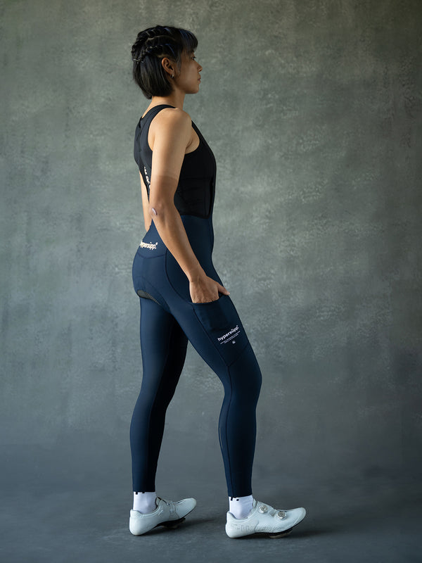 Women‘s Performance Thermal Long Bibs with Side Pockets 8-16°C - Navy