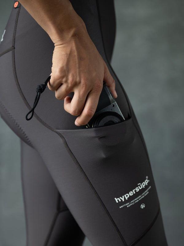 Women‘s Performance Thermal Long Bibs with Side Pockets- Taupe