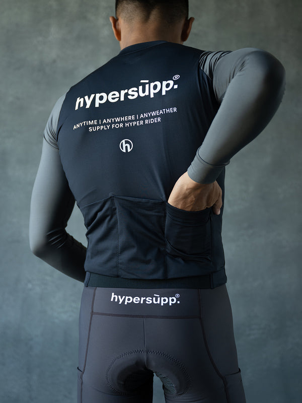 Men's Performance Light Fleece Long Sleeve Jersey - Black/Gray