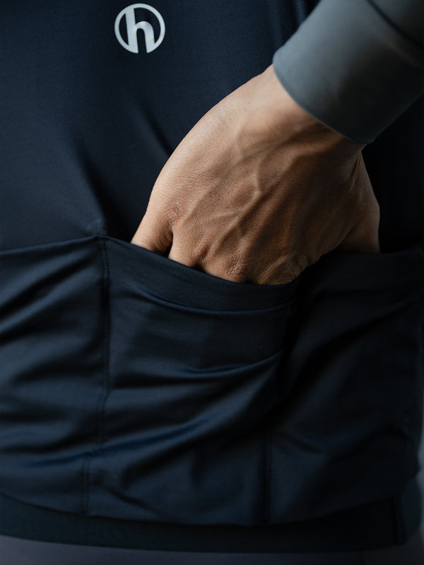 Men's Performance Light Fleece Long Sleeve Jersey - Black/Gray