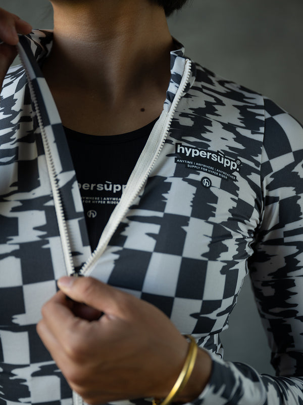 Women's Performance Light Fleece Long Sleeve Jersey 12-18°C - Gray/Off White