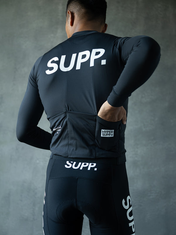 Men's Performance SUPP. Light Fleece Long Sleeve Jersey 12-18°C - Black