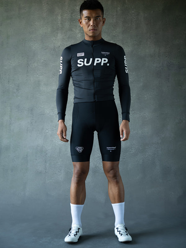 Men's Performance SUPP. Light Fleece Long Sleeve Jersey 12-18°C - Black