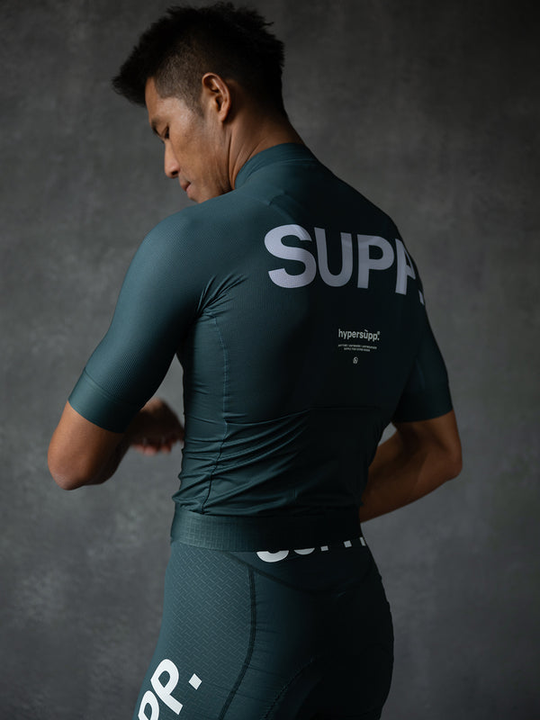 Men's Motion SUPP. Jersey (Dark Green) + Performance 1.1 SUPP. Bibs (Dark Green Smooth version) +Socks