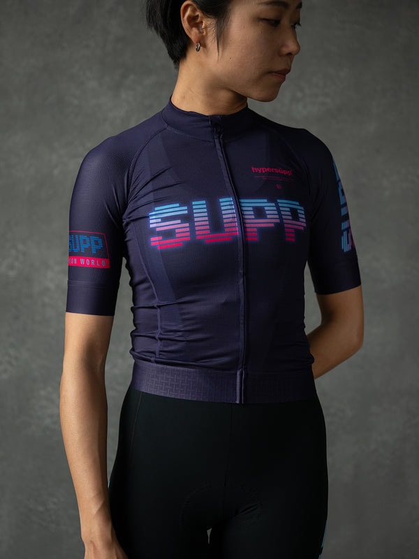 Women's Motion NEON Jersey (Midnight Blue) + Performance NEON Bibs (Black) + Socks
