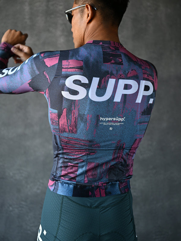 Men's Performance SUPP. Long Sleeve Jersey - Blue/Pink