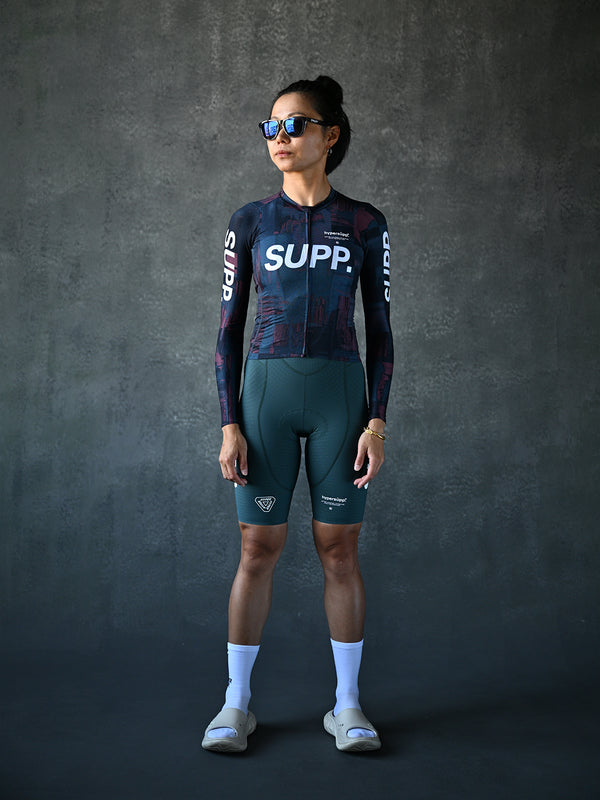 Women's Performance SUPP. Long Sleeve Jersey - Green/Mocha