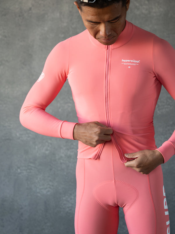 Men's Thermal Long Sleeve Jersey 5-15℃ - Sugar Coral