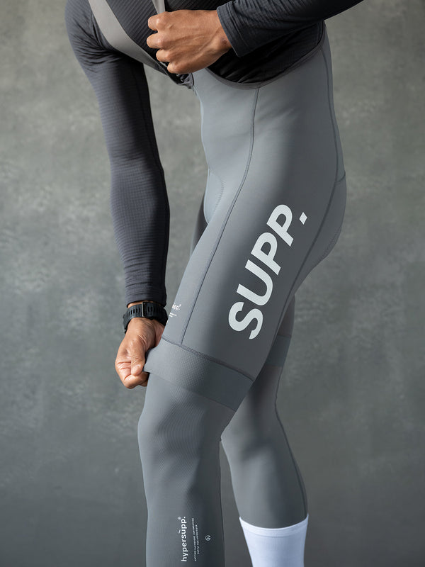 Men's SUPP. Thermal Bib Shorts 5-15℃ - Smoked Pearl (Includes Leg Warmers)