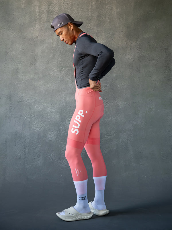 Men's Thermal Bib Shorts 5-15℃ - Sugar Coral (Includes Leg Warmers)