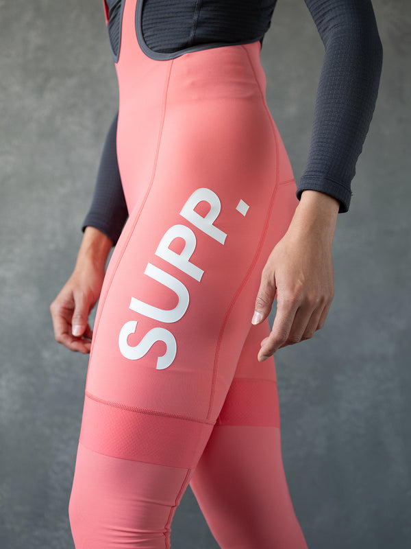 Women's Thermal Bib Shorts 5-15℃ - Sugar Coral (Includes Leg Warmers)