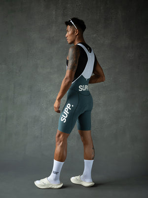 Men's Performance 1.1 SUPP. Bib Shorts - Dark Green （Smooth Version)