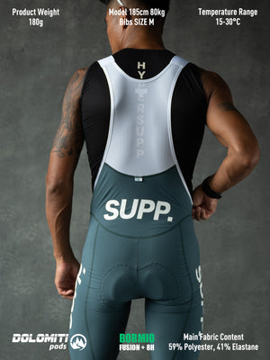 Men's Performance 1.1 SUPP. Bib Shorts - Dark Green （Smooth Version)