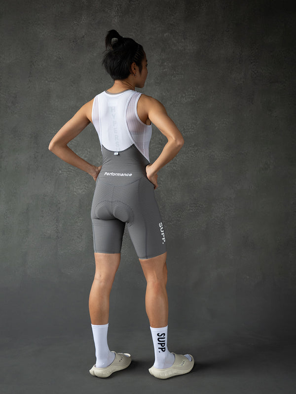 Women's Performance Bib Shorts - Gray