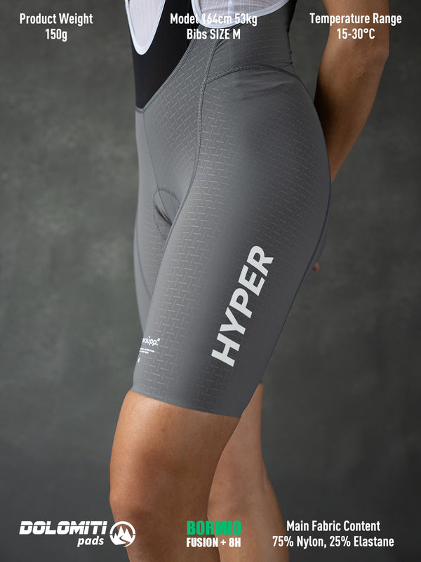 Women's Performance Bib Shorts - Gray