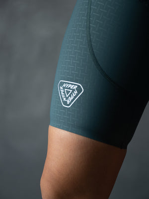 Women's Performance SUPP. Bib Shorts - Dark Green (Embossed version)