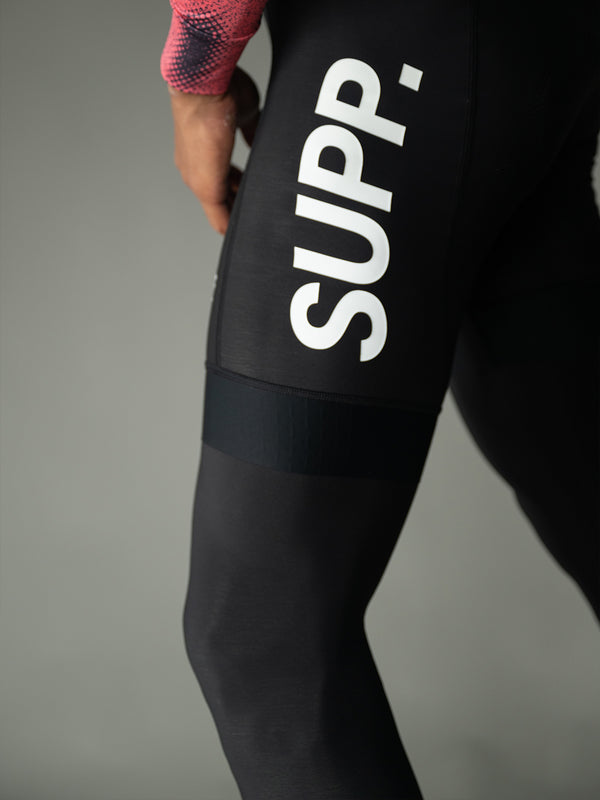 Men's SUPP. Fleece Bib Shorts 5-15℃ - Black (Includes Leg Warmers)