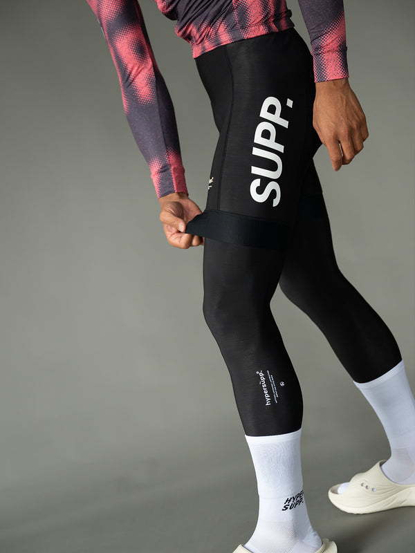 Men's SUPP. Fleece Bib Shorts 5-15℃ - Black (Includes Leg Warmers)