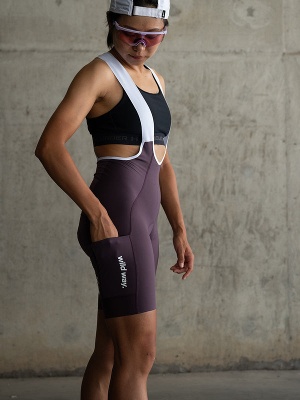 Women's Wildway Bib Shorts - Prune