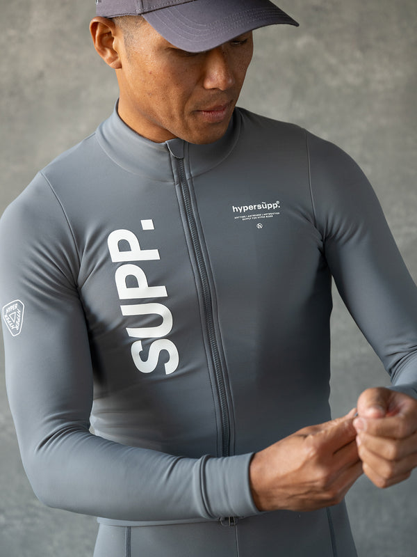 Men's SUPP. Thermal Long Sleeve Jersey 5-15℃ - Smoked Pearl