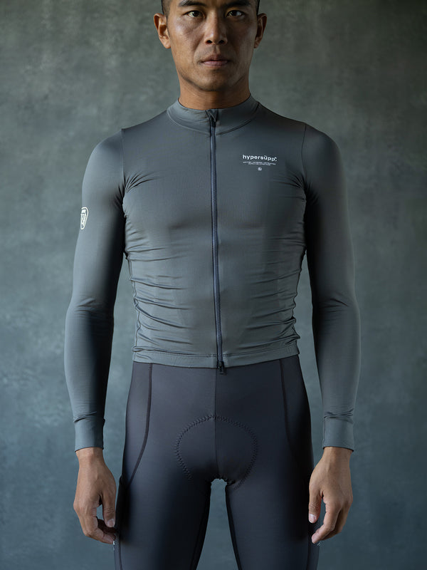 Men's Performance Fleece Long Sleeve Jersey 10-20℃ - Granite Gray