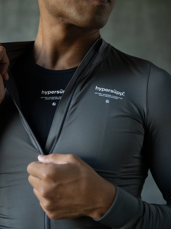 Men's Performance Fleece Long Sleeve Jersey 10-20℃ - Granite Gray