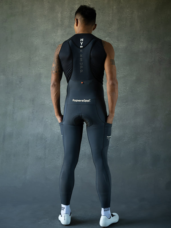 Men's Performance Thermal Long Bibs with Side pockets 8-16°C - Cool Gray