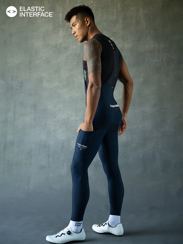 Men‘s Performance Thermal Long Bibs with Side Pockets  8-16°C - Navy