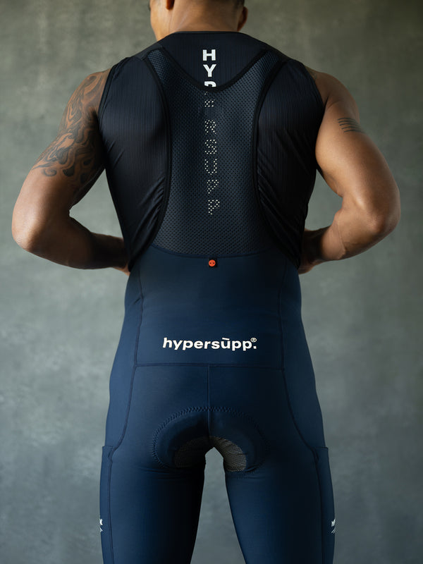 Men‘s Performance Thermal Long Bibs with Side Pockets  8-16°C - Navy