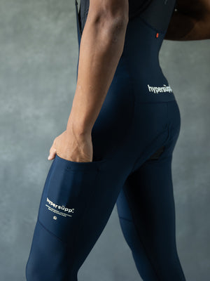 Men‘s Performance Thermal Long Bibs with Side Pockets  8-16°C - Navy