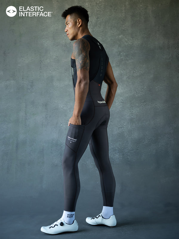 Men‘s Performance Thermal Long Bibs with side Pockets 8-16°C- Taupe