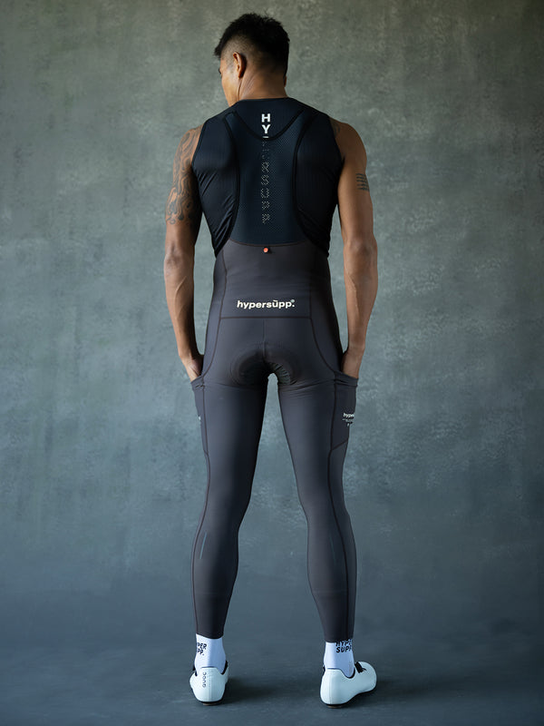 Men‘s Performance Thermal Long Bibs with side Pockets 8-16°C- Taupe