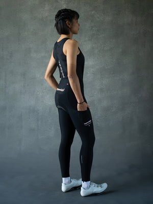 Women‘s Performance Thermal Long Bibs with Side Pockets 8-16°C- Black DWR