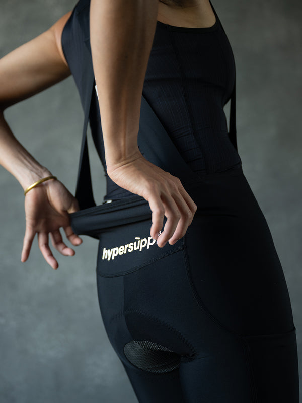 Women‘s Performance Thermal Long Bibs with Side Pockets 8-16°C- Black