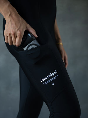 Women‘s Performance Thermal Long Bibs with Side Pockets 8-16°C- Black DWR