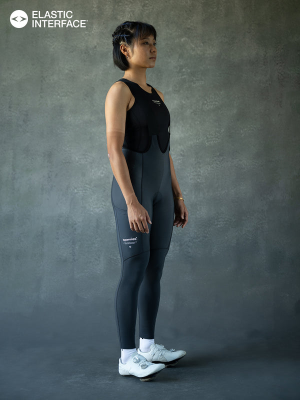 Women‘s Performance Thermal Long Bibs with Side Pockets 8-16°C- Cool Gray