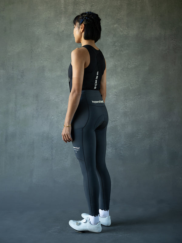 Women‘s Performance Thermal Long Bibs with Side Pockets 8-16°C- Cool Gray