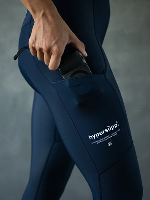 Women‘s Performance Thermal Long Bibs with Side Pockets 8-16°C - Navy