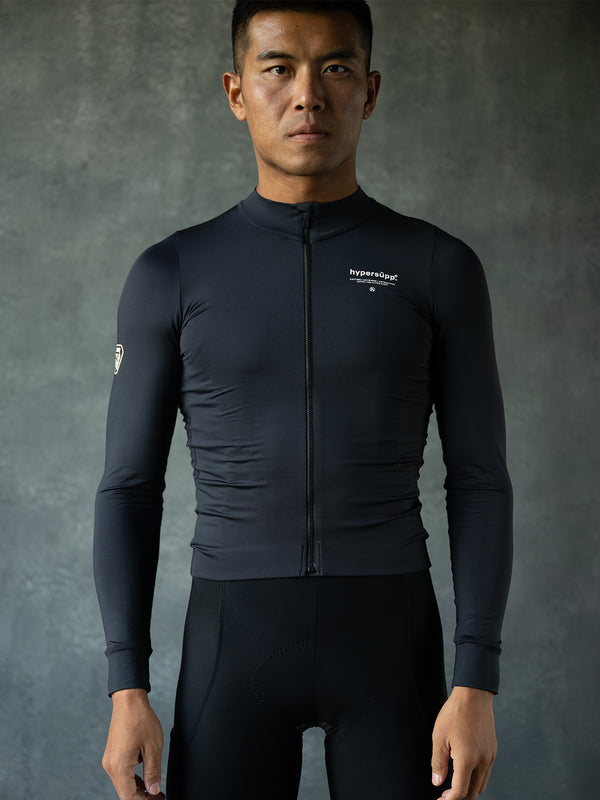 Men's Performance Light Fleece Long Sleeve Jersey 12-18° - Black