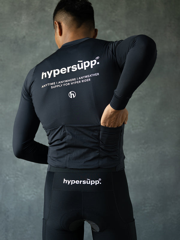 Men's Performance Light Fleece Long Sleeve Jersey 12-18° - Black