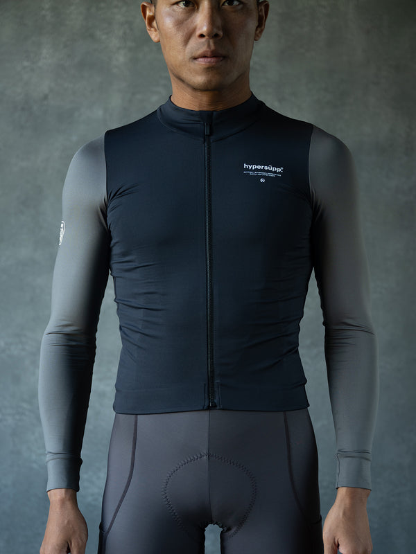 Men's Performance Light Fleece Long Sleeve Jersey - Black/Gray