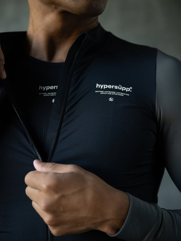 Men's Performance Light Fleece Long Sleeve Jersey - Black/Gray