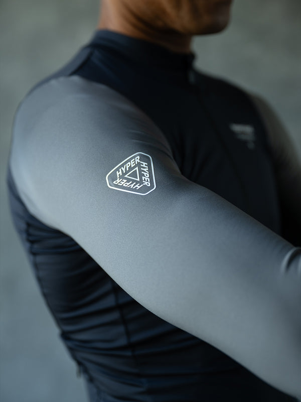 Men's Performance Light Fleece Long Sleeve Jersey - Black/Gray